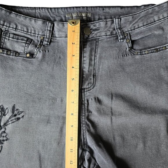 Streetwear society Women’s Jeans size 13 Embroidered High rise Skinny denim - Picture 5 of 12